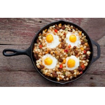 Seasoned Cast Iron Fry Pan With Integral Loop Handles